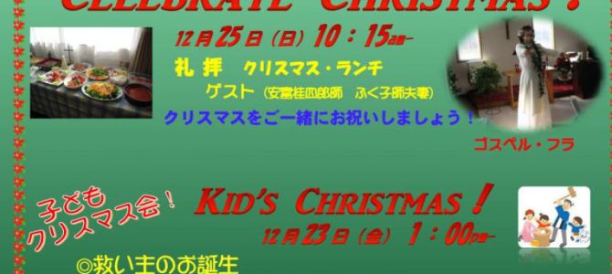 2016年クリスマスのご案内 2016年クリスマスのご案内